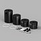 Набор для вертикального накладного монтажа круглого неона 360° D25 черный