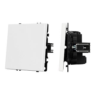 Механизм выключателя одноклавишный перекрёстный SWT-NOBE-MKX1-SFPL-WH (230V, 10A) (Arlight, Белый кварц)