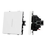 Механизм выключателя одноклавишный непроходной LED SWT-NOBE-MK01-SFPL-L-WH (230V, 10A) (Arlight, Белый кварц)