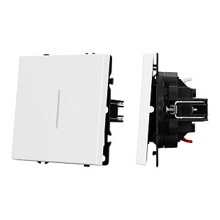 Механизм выключателя одноклавишный непроходной LED SWT-NOBE-MK01-SFPL-L-WH (230V, 10A) (Arlight, Белый кварц)