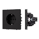 Механизм электрической розетки SCT-NOBE-MEU1-SFPL-BK (230V, 16A) (Arlight, Черный оникс)