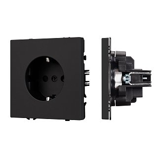 Механизм электрической розетки SCT-NOBE-MEU1-SFPL-BK (230V, 16A) (Arlight, Черный оникс)