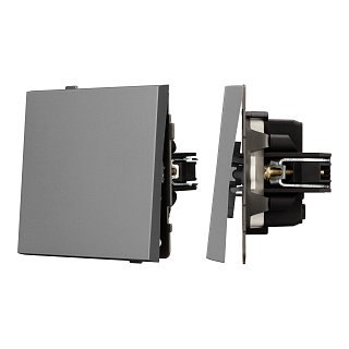 Механизм звонкового выключателя SWT-TENDO-MKR1-PL-GR (230V, 10A) (Arlight, Графитовый)