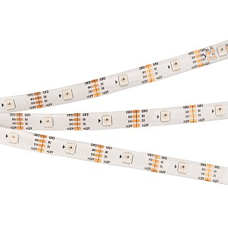 Светодиодная лента SPI-5000SE-RAM-5060-30 12V Cx1 RGB-Auto (10mm, 4.8W/m, IP65) (Arlight, Закрытый, IP65)