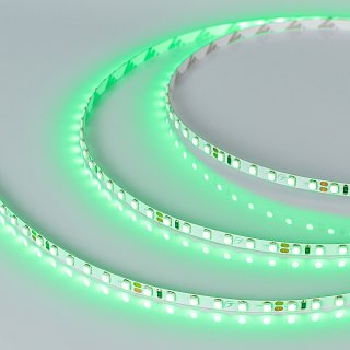 Светодиодная лента RT-A120-5mm 24V Green (9.6 W/m, IP20, 3528, 5m) (Arlight, узкая)