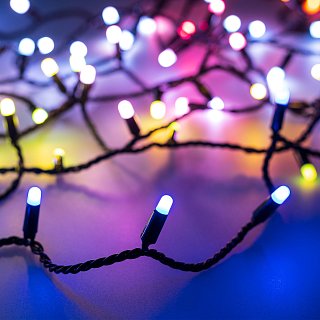 Светодиодная гирлянда ARD-STRING-CLASSIC-10000-BLACK-100LED-MILK-LIVE RGB-DMX (24V, 10W) (Ardecoled, IP65, 1 год)
