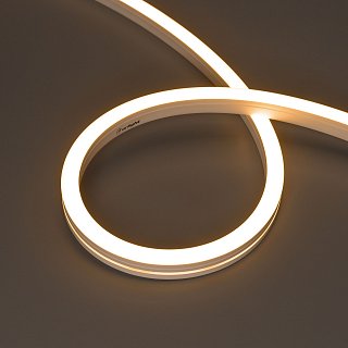 Лента герметичная MOONLIGHT-SIDE-A140-12x17mm 24V Warm2700 (9.6 W/m, IP67, 5m, wire x2) (Arlight, Вывод боковой, 5 лет)