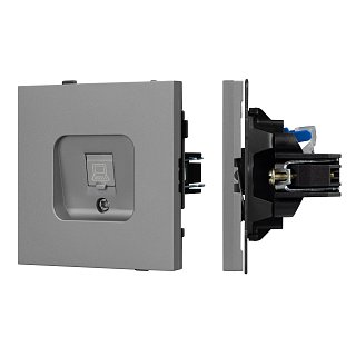 Механизм компьютерной розетки SCT-TENDO-MPC1-PL-GR (RJ-45, CAT6) (Arlight, Графитовый)