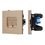 Механизм компьютерной розетки двойной SCT-TENDO-MPC2-PL-GD (RJ-45, CAT6) (Arlight, Песочный)
