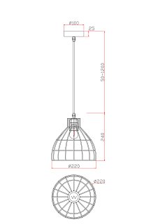 Подвесной светильник FR5335PL-01B Форма / Shape E14x1