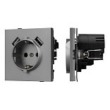 Механизм розетки с USB зарядкой SCT-TENDO-MUAA-PL-GR (230V, 16A) (Arlight, Графитовый)
