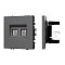 Механизм сдвоенной компьютерной розетки SCT-NOBE-MPC2-SFPL-GR (RJ-45, CAT6) (Arlight, Серый базальт)