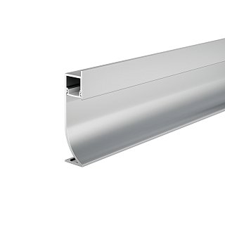 Алюминиевый профиль плинтус 53x14 (Серебро, 2 м), ALM-5314-S-2M