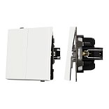 Механизм выключателя двухклавишный проходной SWT-TENDO-MKP2-SFPL-WH (230V, 10A) (Arlight, Матовый белый)