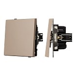 Механизм выключателя одноклавишный непроходной SWT-TENDO-MK01-PL-GD (230V, 10A) (Arlight, Песочный)