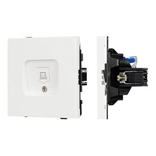 Механизм компьютерной розетки SCT-TENDO-MPC1-SFPL-WH (RJ-45, CAT6) (Arlight, Матовый белый)