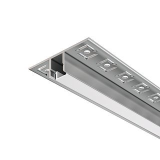 Алюминиевый профиль встраиваемый скрытого монтажа 53x13 (Серебро, 2 м), ALM-5313B-S-2M