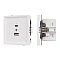 Механизм USB розетки SCT-TENDO-MUAC-SFPL-WH (5V, 3A, QC3) (Arlight, Матовый белый)
