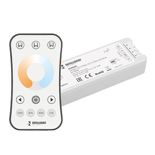 INTELLIGENT ARLIGHT Диммер SMART-SET-PWM-102-72-MIX-SUF White (12-24V, 2x5A, ПДУ RING 10кн, 2.4G) (IARL, Контроллер)