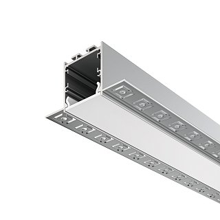 Алюминиевый профиль встраиваемый скрытого монтажа 71x35 (Серебро, 2 м), ALM-7135-S-2M