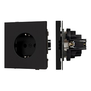 Механизм электрической розетки SCT-TENDO-MEU1-SFPL-BK (230V, 16A) (Arlight, Матовый черный)