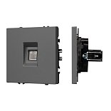 Механизм телефонной розетки SCT-NOBE-MTL1-SFPL-GR (RJ-11, 4C) (Arlight, Серый базальт)