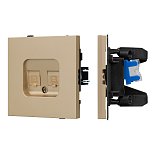 Механизм компьютерной розетки двойной SCT-TENDO-MPC2-SFPL-GD (RJ-45, CAT6) (Arlight, Матовый песочный)