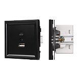 Механизм USB розетки SCT-TENDO-MUAC-PL-BK (5V, 3A, QC3) (Arlight, Черный)