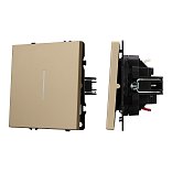 Механизм выключателя одноклавишный проходной LED SWT-NOBE-MKP1-SFPL-L-GD (230V, 10A) (Arlight, Золотой песок)