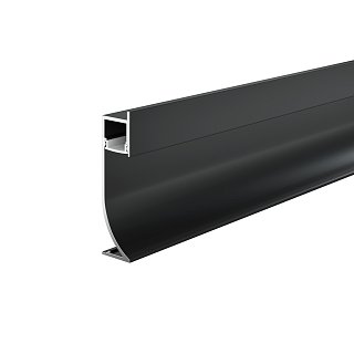 Алюминиевый профиль плинтус 53x14 (Черный, 2 м), ALM-5314-B-2M