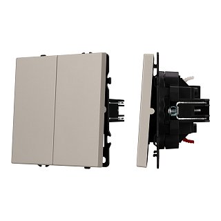 Механизм звонкового выключателя двухклавишный SWT-NOBE-MKR2-SFPL-CA (230V, 10A) (Arlight, Кашемир)