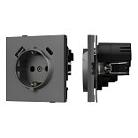 Механизм розетки с USB зарядкой SCT-TENDO-MUAC-SFPL-GR (230V, 16A) (Arlight, Матовый графитовый)