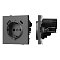 Механизм розетки с USB зарядкой SCT-TENDO-MUAC-SFPL-GR (230V, 16A) (Arlight, Матовый графитовый)