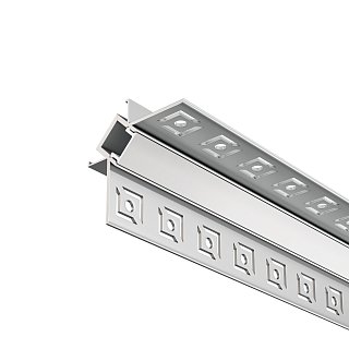 Алюминиевый профиль встраиваемый скрытого монтажа 46x23 (Серебро, 2 м), ALM-4623-S-2M