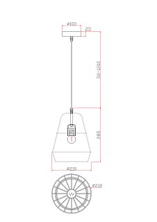 Подвесной светильник FR5335PL-01B2 Форма / Shape E27x1
