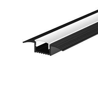 Алюминиевый профиль встраиваемый в пол 37x10 (Черный, 2 м), ALM-3710-S-2M 636023