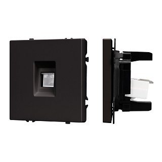 Механизм компьютерной розетки SCT-NOBE-MPC1-SFPL-BK (RJ-45, CAT6) (Arlight, Черный оникс)