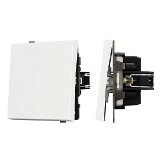 Механизм выключателя одноклавишный непроходной SWT-TENDO-MK01-PL-WH (230V, 10A) (Arlight, Белый)
