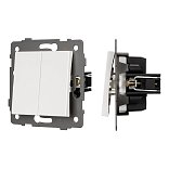 Механизм выключателя двухклавишный непроходной SWT-MK02-PL-WH-V (250V, 10A) (Arlight, -)