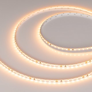 Светодиодная лента RT-A120-5mm 24V Warm2400 (9.6 W/m, IP20, 2835, 5m) (Arlight, узкая)