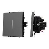 Механизм выключателя одноклавишный проходной LED SWT-NOBE-MKP1-SFPL-L-GR (230V, 10A) (Arlight, Серый базальт)