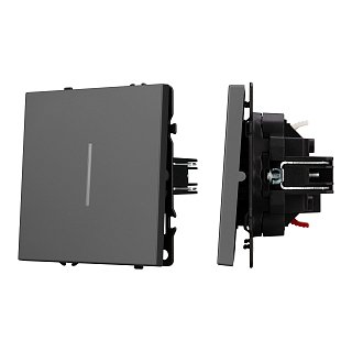 Механизм звонкового выключателя LED SWT-NOBE-MKR1-SFPL-L-GR (230V, 10A) (Arlight, Серый базальт)