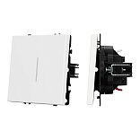 Механизм выключателя одноклавишный проходной LED SWT-NOBE-MKP1-SFPL-L-WH (230V, 10A) (Arlight, Белый кварц)