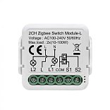 Умный выключатель SmartButler 2 канала (Zigbee, 230В, 2х0,5A, без нейтрали)
