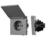 Механизм розетки влагозащищённый SCT-TENDO-MCP-PL-GR (230V, 16A) (Arlight, Графитовый)