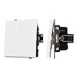 Механизм выключателя двухклавишный непроходной SWT-TENDO-MK02-SFPL-WH (230V, 10A) (Arlight, Матовый белый)