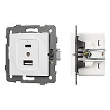 Механизм USB розетки SCT-MUAC-PL-WH-V (5V, 3A, QC4) (Arlight, -)
