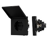 Механизм розетки влагозащищённый SCT-TENDO-MCP-SFPL-BK (230V, 16A) (Arlight, Матовый черный)