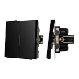 Механизм выключателя двухклавишный проходной SWT-TENDO-MKP2-PL-BK (230V, 10A) (Arlight, Черный)