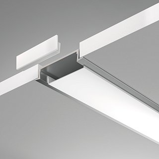 Алюминиевый профиль встраиваемый с фланцем 30x6 (Серебро, 2 м), ALM003S-2M